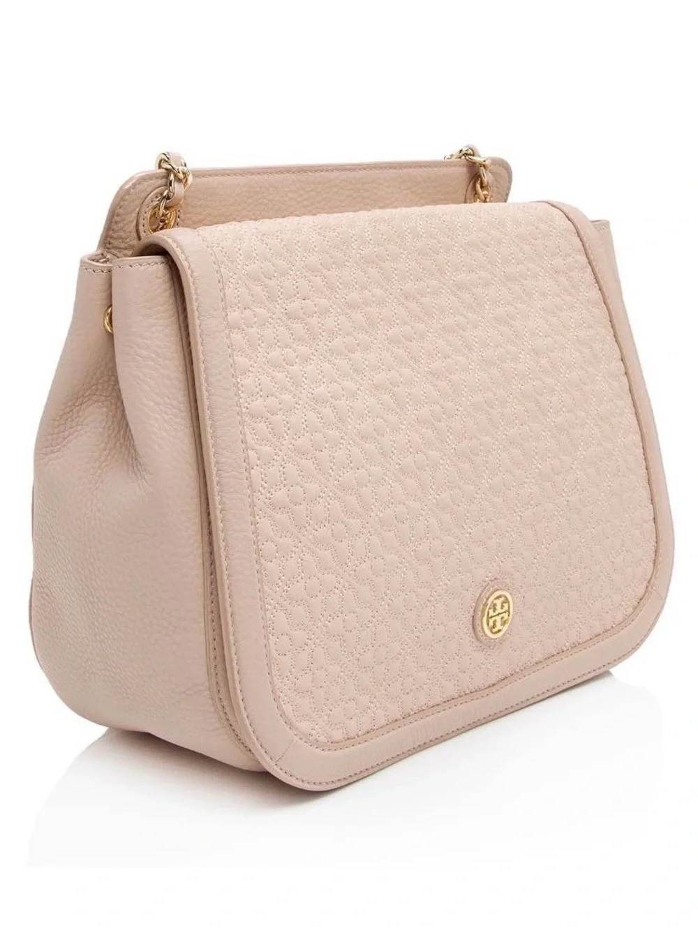 Tory Burch Quilted Leather Crossbody Bag - Blush